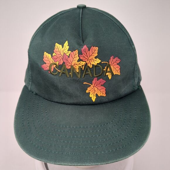 Canada Snapback Hat Green One Size Adjustable Embroidered Patriotic 6 Panel - Picture 2 of 9